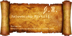 Jaloveczky Mirtill névjegykártya