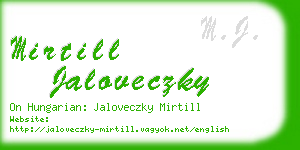 mirtill jaloveczky business card